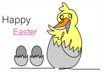 Continuous one line drawing of easter monday out line vector art illustration  