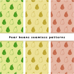 Pear seamless patterns