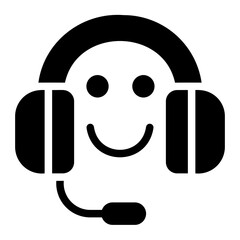 headphones glyph icon