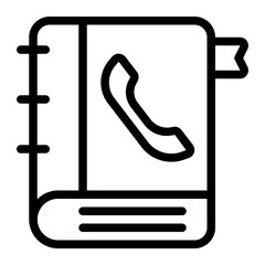 phone book line icon