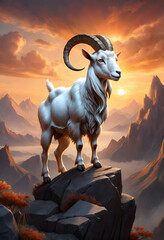 capricorn goat - obrazy, fototapety, plakaty