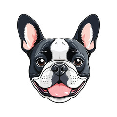 French bulldog sitting and looking at the camera. Vector illustration.