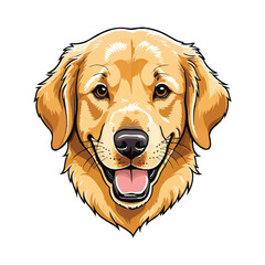 Cute Golden Retriever Puppy Dog Cartoon Vector Illustration