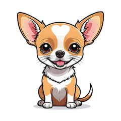 Cute chihuahua dog isolated on white background. Vector illustration.