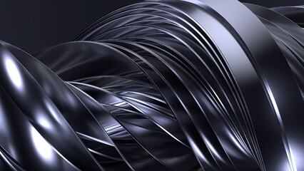 Dark Atmosphere Light Purple Metal Bezier Curve Chic Elegant Modern 3D Rendering Abstract Background