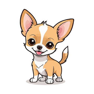 Cute chihuahua dog isolated on white background. Vector illustration.