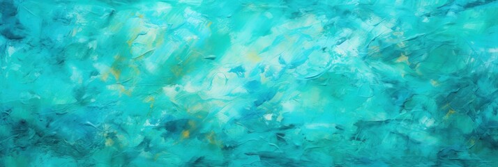Fototapeta na wymiar Abstract turquoise oil paint brushstrokes texture pattern contemporary painting wallpaper background