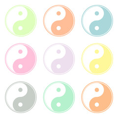 Colorful yin yang icon