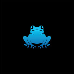 Frog logo vector design, Frog Silhouette logo animal, Frog logo illustration