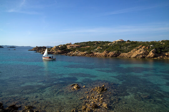 sailing boat on the sea, Caprera Porto Palma. Gallura (OT)