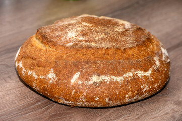 appetizing homemade whole grain bread on a wooden table 6