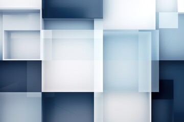 An abstract background with Blue and white squares, in the style of layered geometry