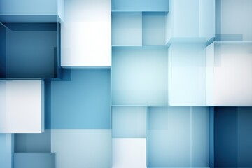 An abstract background with Blue and white squares, in the style of layered geometry