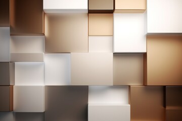 An abstract background with Brown and white squares, in the style of layered geometry