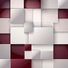 An abstract background with Burgundy and white squares, in the style of layered geometry