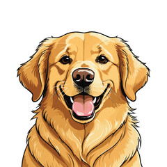 Cute Golden Retriever Puppy Dog Cartoon Vector Illustration
