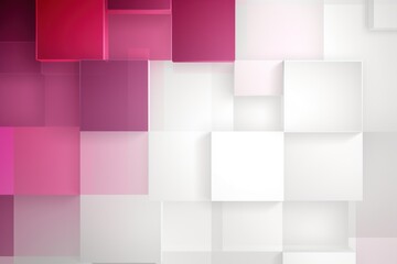 An abstract background with Magenta and white squares, in the style of layered geometry