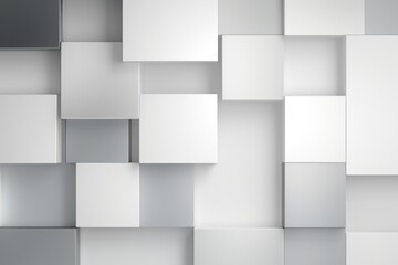 An abstract background with Silver and white squares, in the style of layered geometry