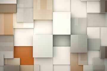 An abstract background with Tan and white squares, in the style of layered geometry