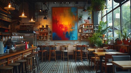 Generative AI : Modern scandinavian living room interior with mock up poster frame
