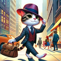 A cat in a suit © もなか 黒猫