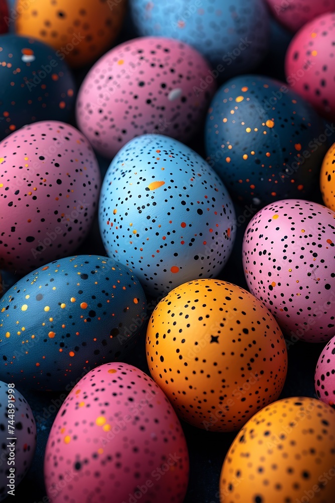 Aufkleber generative ai : colorful easter eggs background