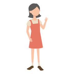 スカートをはいた女の子のイラスト