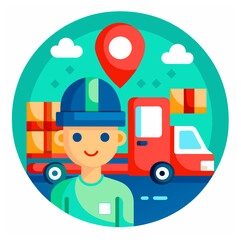 Delivery truck isolated. Transport services, logistics and freight of goods. vector illustration.