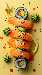 Artistic Salmon Sushi Delights