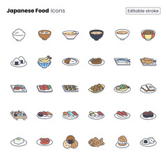 Japanese Food Icon Set	
