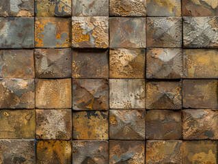 Rustic Metal Tiles with Corrosion Patterns