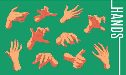 Fototapeta premium vector hand gestures collection set