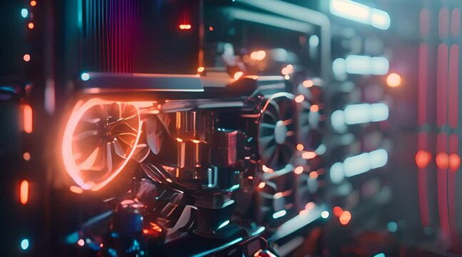 High-Performance Computer Gaming Rig with Cooling with AI generated.
