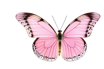 Fototapeta na wymiar Pink butterfly with its wings spread