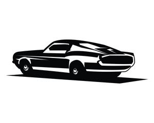 1968 Mustang GT 390 car silhouette. vector illustration of a car with a simple design. best for logos, badges, emblems, t-shirts.
