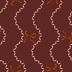 Fototapeta premium Seamless pattern with ribbon sewing