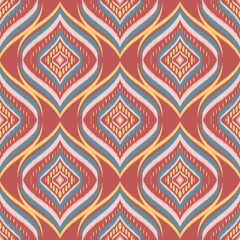 Ikat Flower Pattern Ethnic Geometric native tribal boho motif aztec textile fabric carpet mandalas African