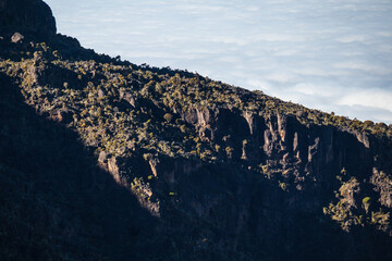 Fototapeta na wymiar Majestic Mountain Ridge Above the Clouds