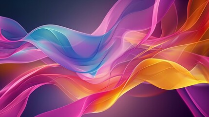 Abstract Colorful Wave Design on Dark Background for Modern Creative Concept