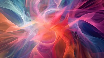 Vibrant Abstract Energy Waves Background with Colorful Swirls
