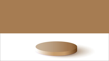 3D brown podium stand minimal wall scene on background.