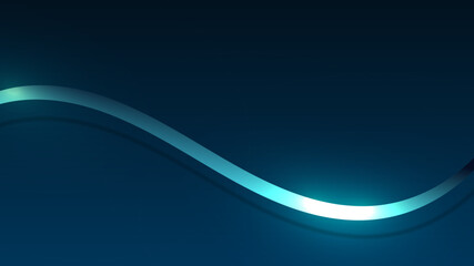 Abstract 3D luxury blue ribbon lines elements with glowing light effect on background.