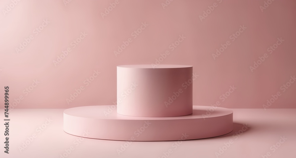 Canvas Prints  Modern minimalist design in soft pink hues