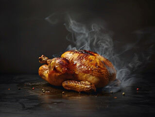 grilled chicken on the grill - obrazy, fototapety, plakaty