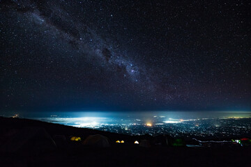 Starry Night: Milky Way Over Karanga Camp, Mt. Kilimanjaro