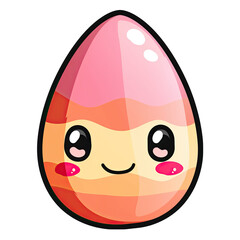 Fototapeta premium Kawaii Cute easter egg isolated on white