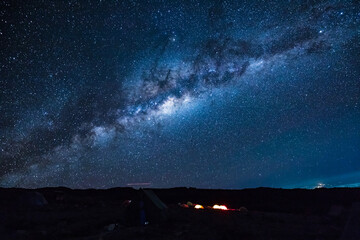Starry Night: Milky Way Over Karanga Camp, Mt. Kilimanjaro © Bossa Art