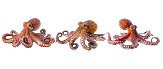 Octopus isolated on transparent background