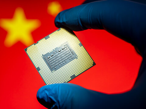 Technological Advancement in China: Holding a Microprocessor Chip
