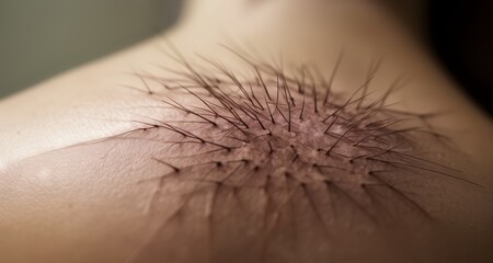  Close-up of a human skin texture with fine hair follicles